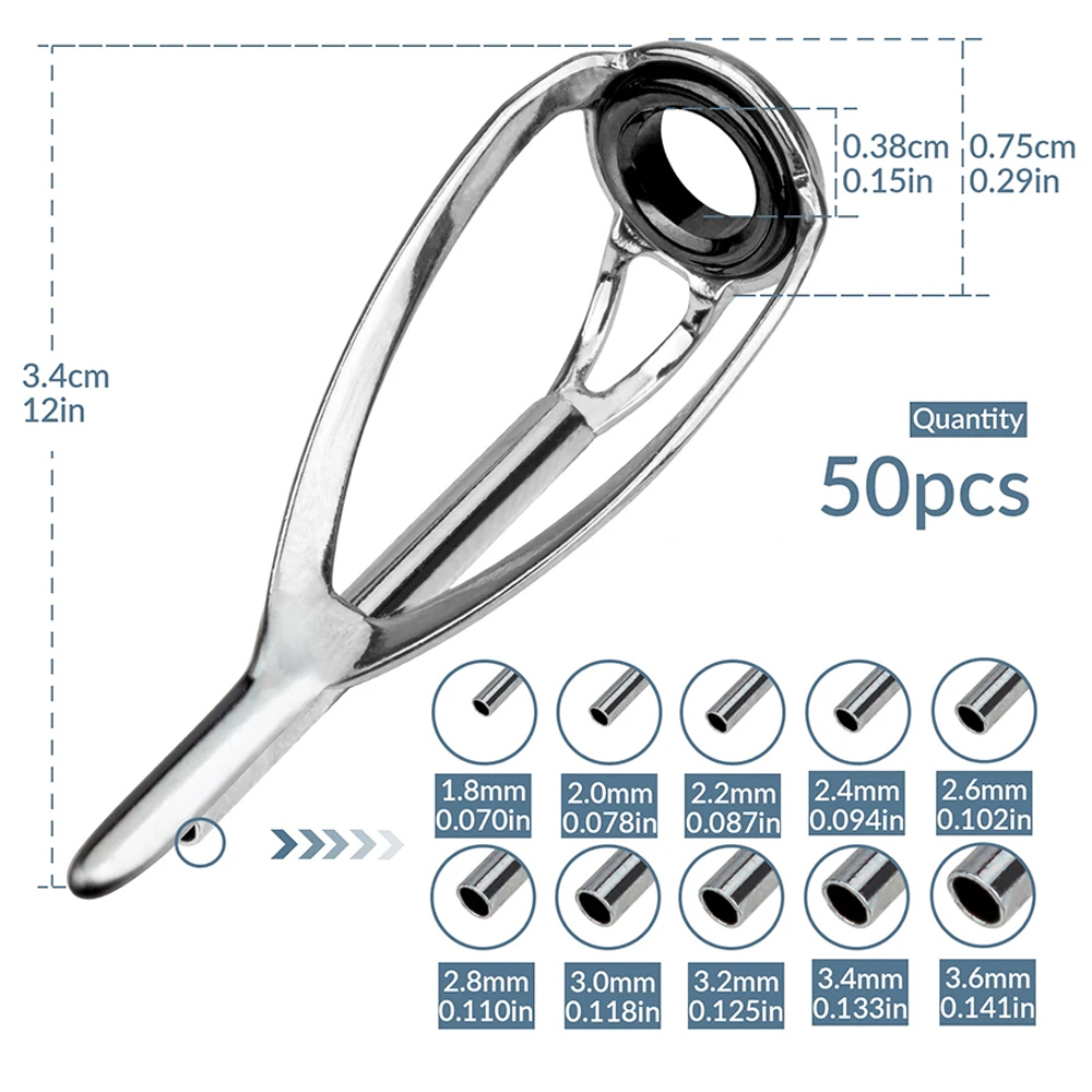 Fishing Equipment Guide - THKFISH 50pcs Fishing Rod Guides Tips