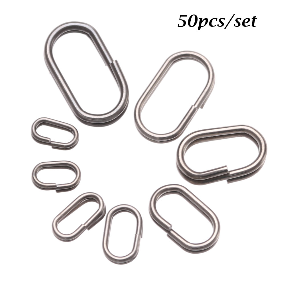 Fishing Equipment Guide - 50 PCs/Lot 8/10/13/15/17/19mm Oval Split Rings