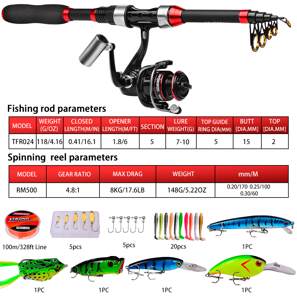 Proberos Fishing Pole Set Full - Fishing Equipment Online 评论和价格