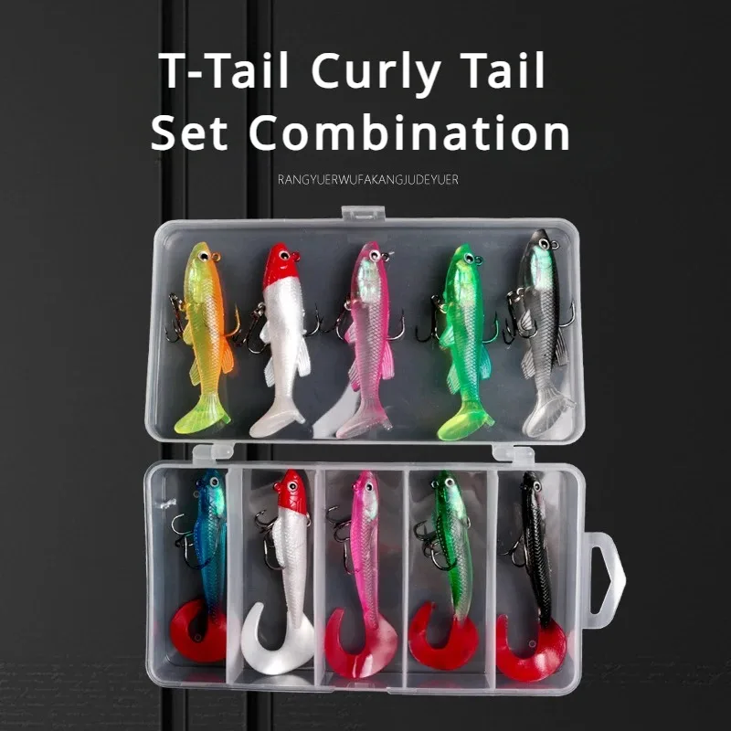 10 Pcs Lure Baits with T-tail  - Fishing Equipment Online 评论和价格