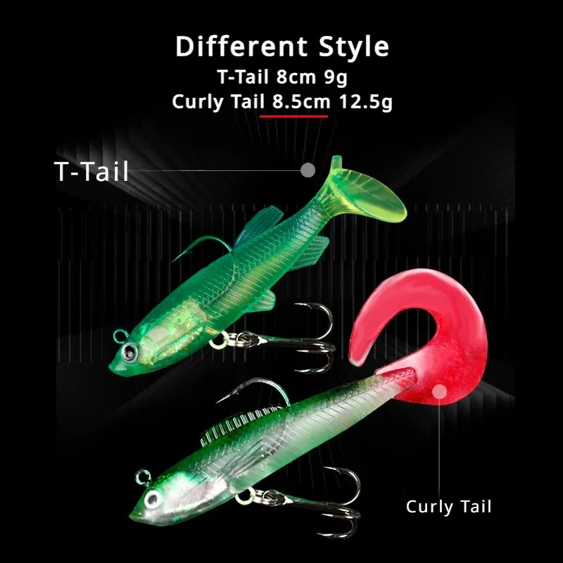 10 Pcs Lure Baits with T-tail  - Fishing Equipment Online 评论和价格