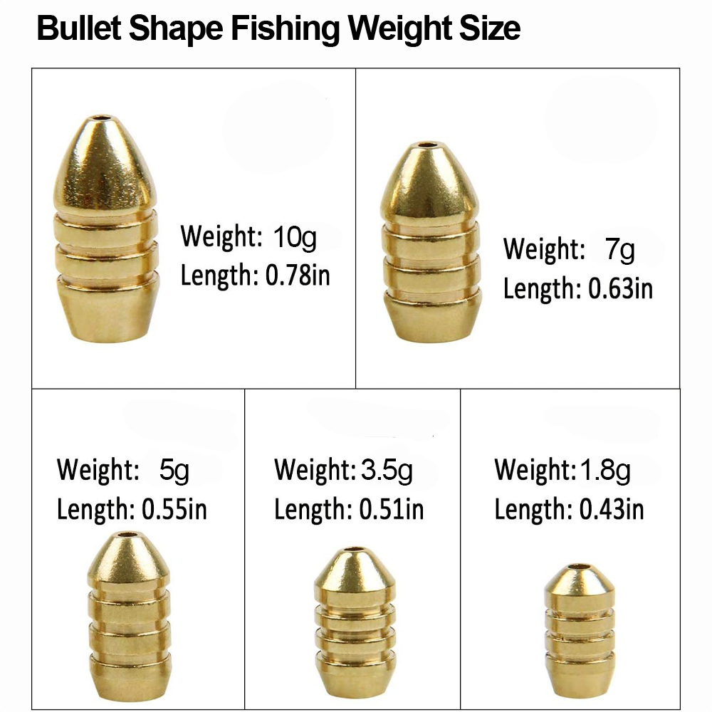 10Pcs Brass Fishing Weight Cop - Bass Fishing Lure 评论和价格