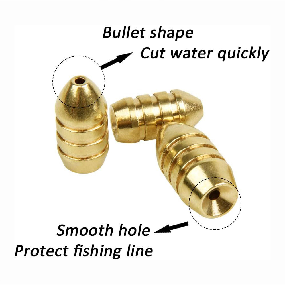 10Pcs Brass Fishing Weight Cop - Bass Fishing Lure 评论和价格