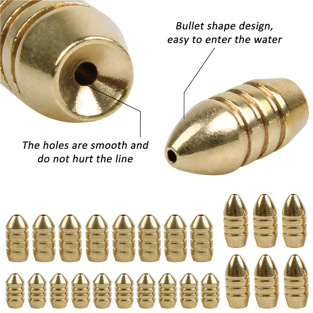 10Pcs Brass Fishing Weight Cop - Bass Fishing Lure 评论和价格