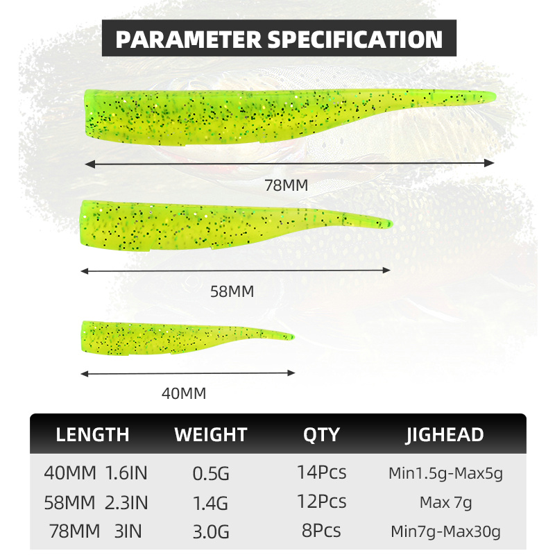 BLUX New Dart Worm Soft Bait 5 - Bass Fishing Lure 评论和价格
