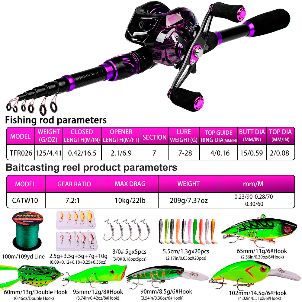 PROBEROS 2.1m Baitcasting/Spin - Fishing Equipment Online 评论和价格