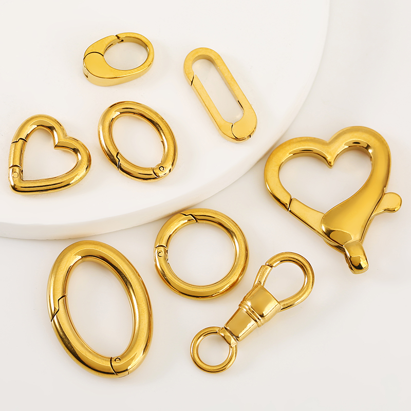2pcs Stainless Steel Clasp Str - Circle Hook Set 评论和价格